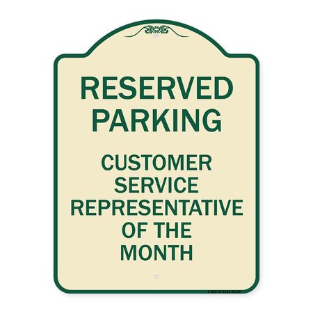 SIGNMISSION Reserved Parking Customer Service Representative of Month Aluminum Sign, 24" x 18", TG-1824-23136 A-DES-TG-1824-23136